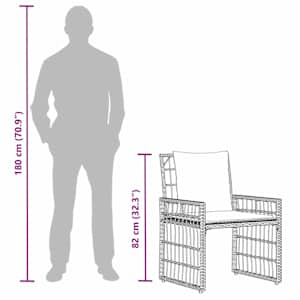 Sada venkovního nábytku 5 pcs Šedá a tmavě šedá - obrázek 18