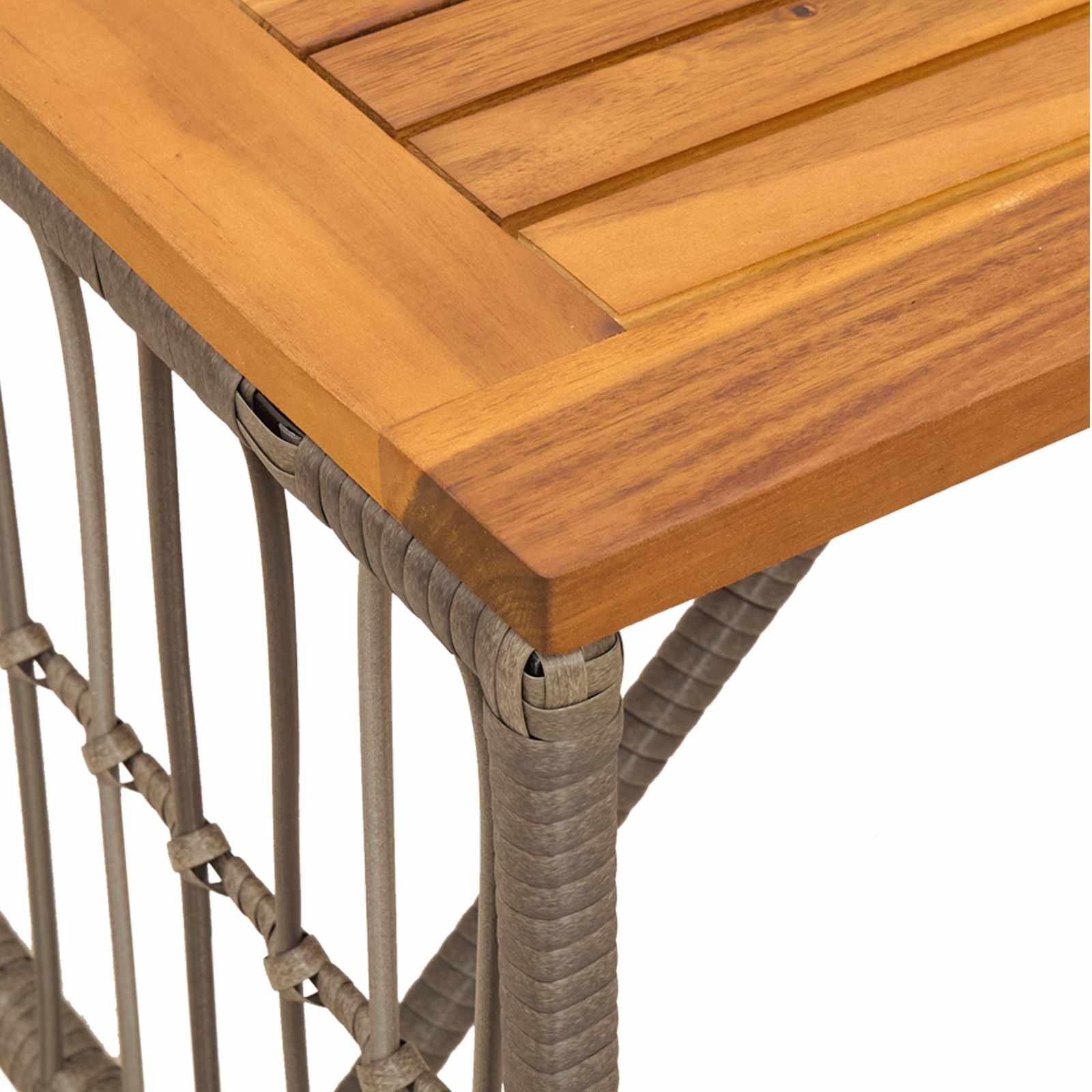 Ulkopöytä Harmaa 80 x 40 x 40 cm Teräs ja Polyrottinki - Image 9