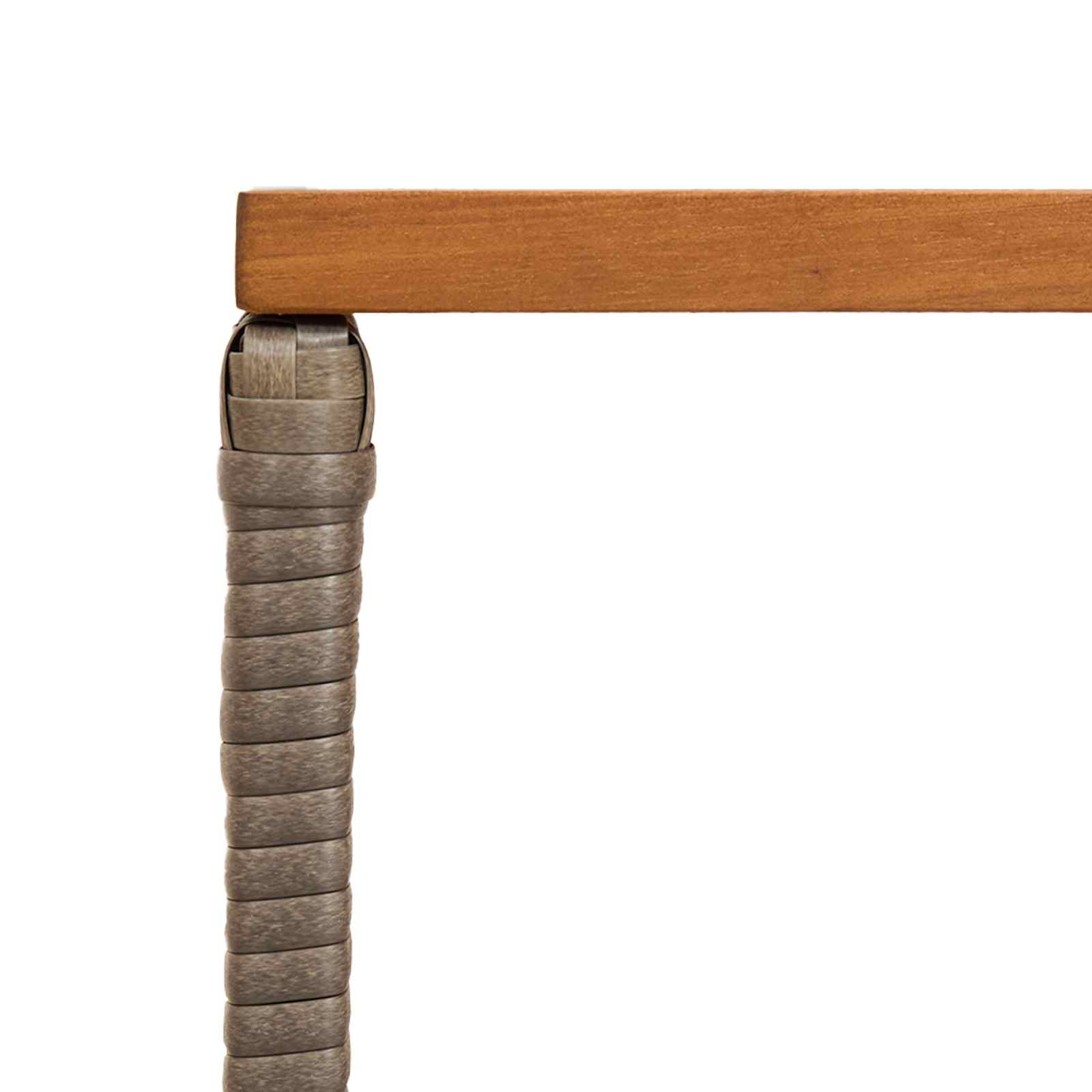 Ulkopöytä Harmaa 80 x 40 x 40 cm Teräs ja Polyrottinki - Image 10