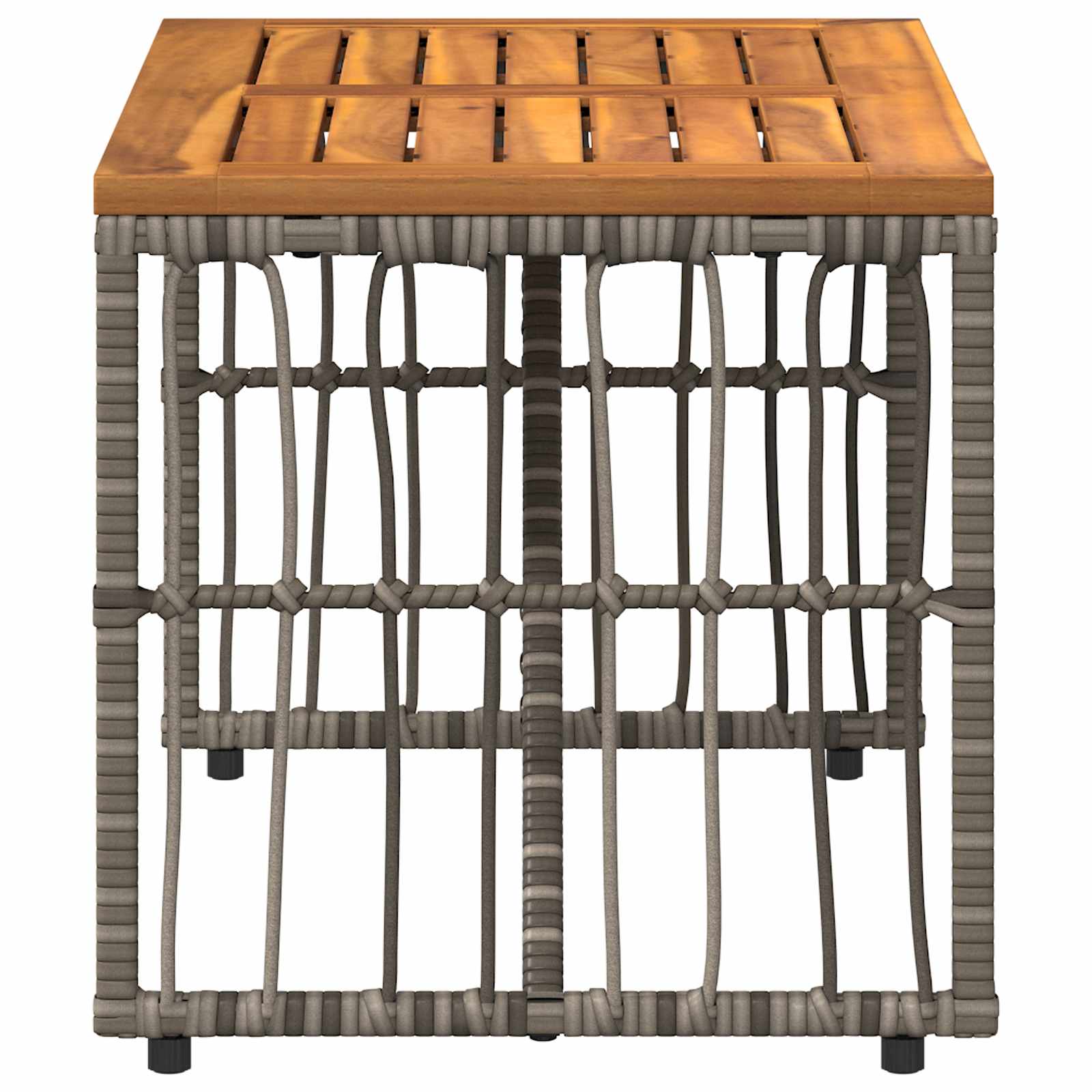 Ulkopöytä Harmaa 80 x 40 x 40 cm Teräs ja Polyrottinki - Image 6