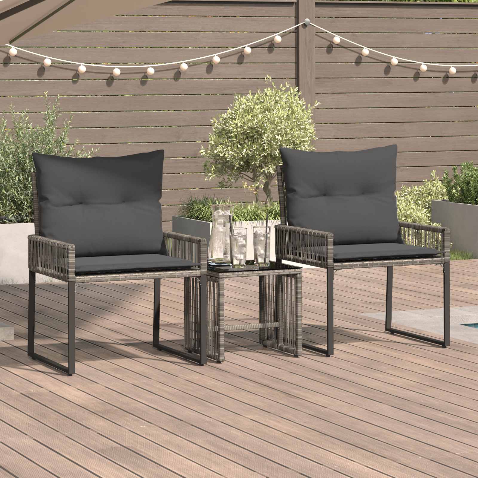 vidaXL Set de Mobilier pentru Exterior 7 pcs Gri și gri închis