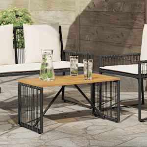 Zunanja miza Črna in rjava 80 x 40 x 40 cm poli ratan