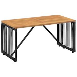 vidaXL V&auml;li Laua Must ja pruun 80 x 40 x 40 cm pol&uuml;rotang