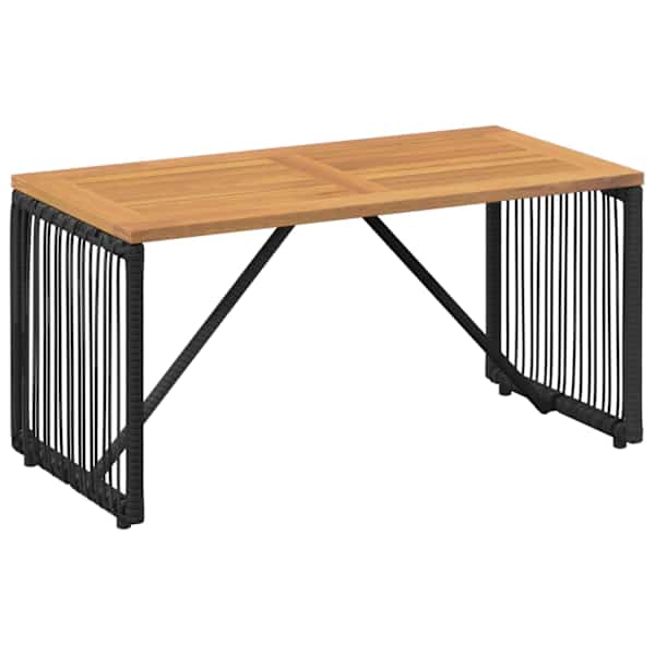 vidaXL V&auml;li Laua Must ja pruun 80 x 40 x 40 cm pol&uuml;rotang
