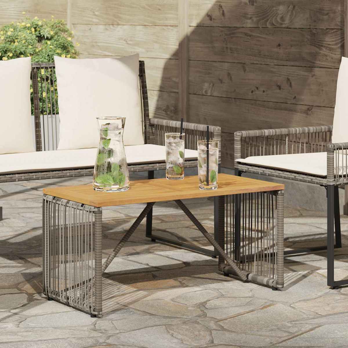 Udendørs Bord 80 x 40 x 40 cm polyrattan