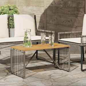 Zunanja miza Siva in rjava 80 x 40 x 40 cm poli ratan