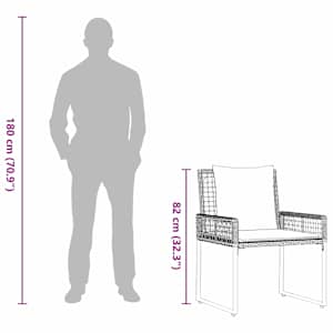 Sada venkovního nábytku s polštářem 4 pcs Černá a krémově bílá - obrázek 14