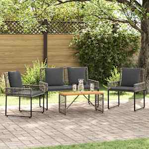 Zunanji pohištveni set z blazino jeklo