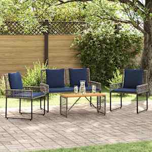 Zunanji pohištveni set z blazino jeklo