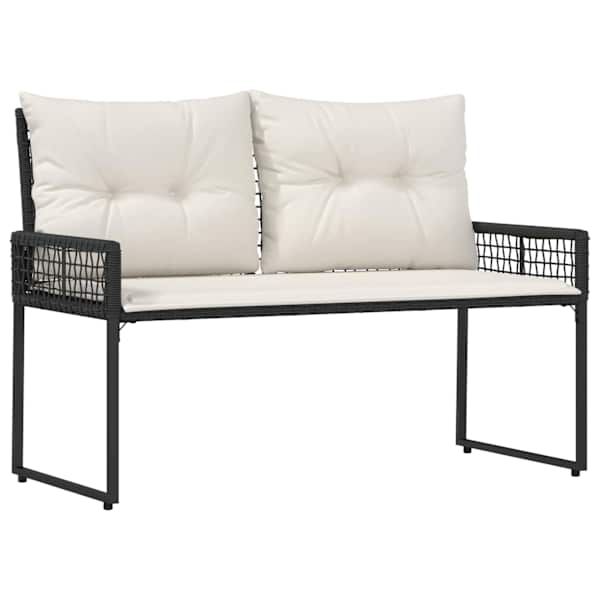 vidaXL V&auml;libank padjaga Must ja kreemvalge 118 x 55 x 82 cm