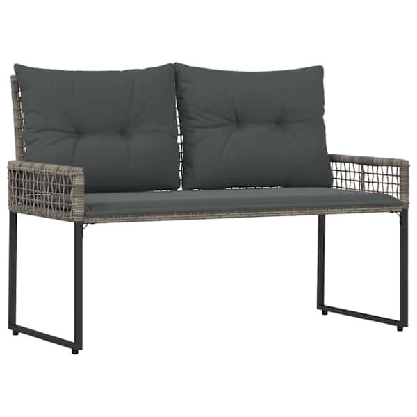 vidaXL V&auml;libank padjaga Hall 118 x 55 x 82 cm PE Rattan ja kangas