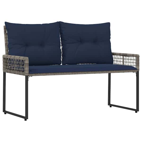 vidaXL V&auml;libank padjaga Hall ja Tumesinine 118 x 55 x 82 cm