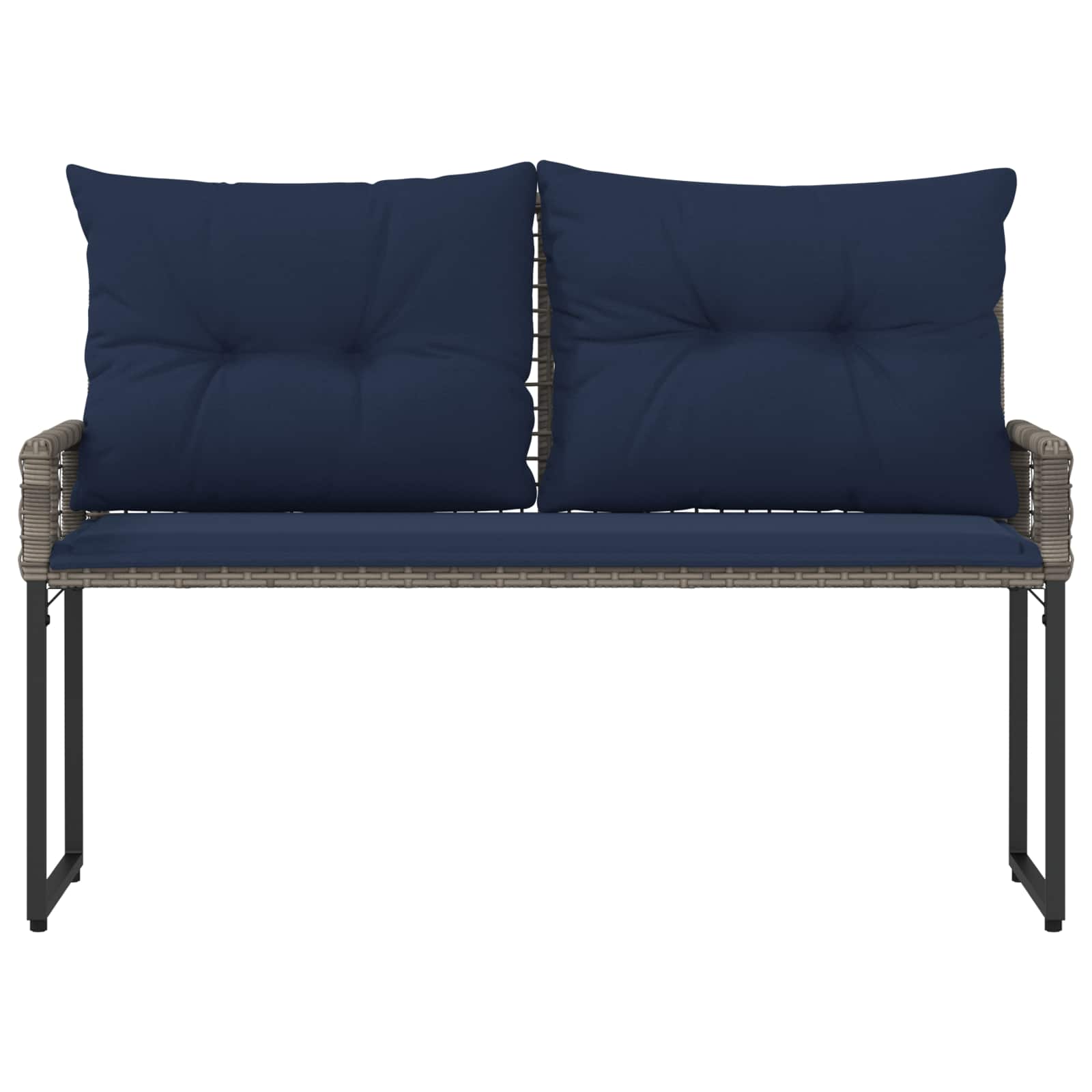 Zunanja klop z blazino Siva in mornarska 118 x 55 x 82 cm - slika 5