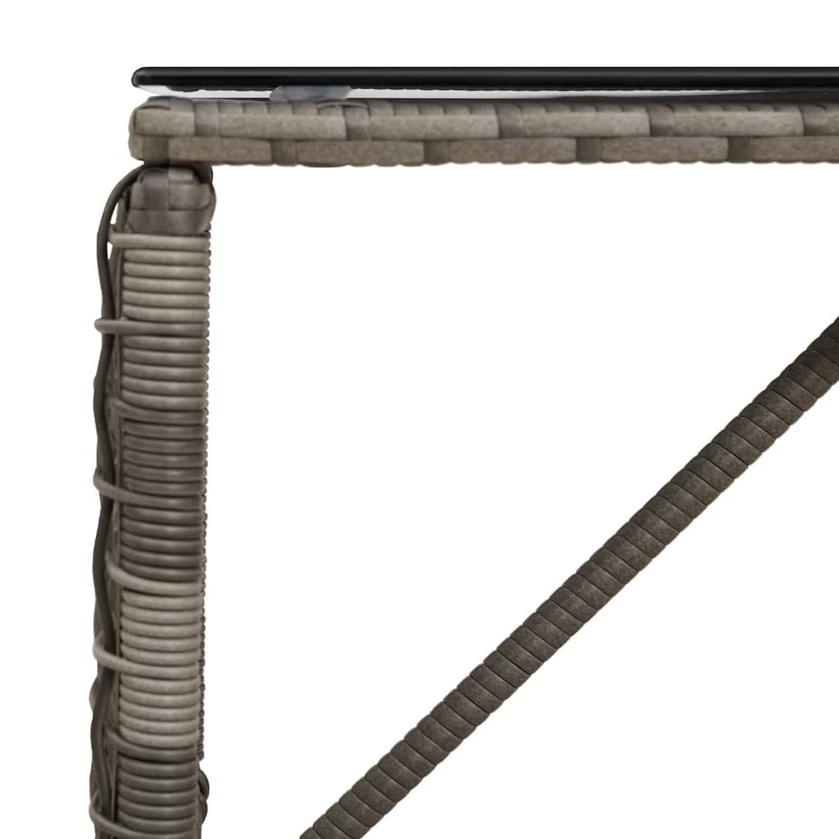 Udendørs Bord 80 x 40 x 40 cm PE Rattan og Glas - Billede 7