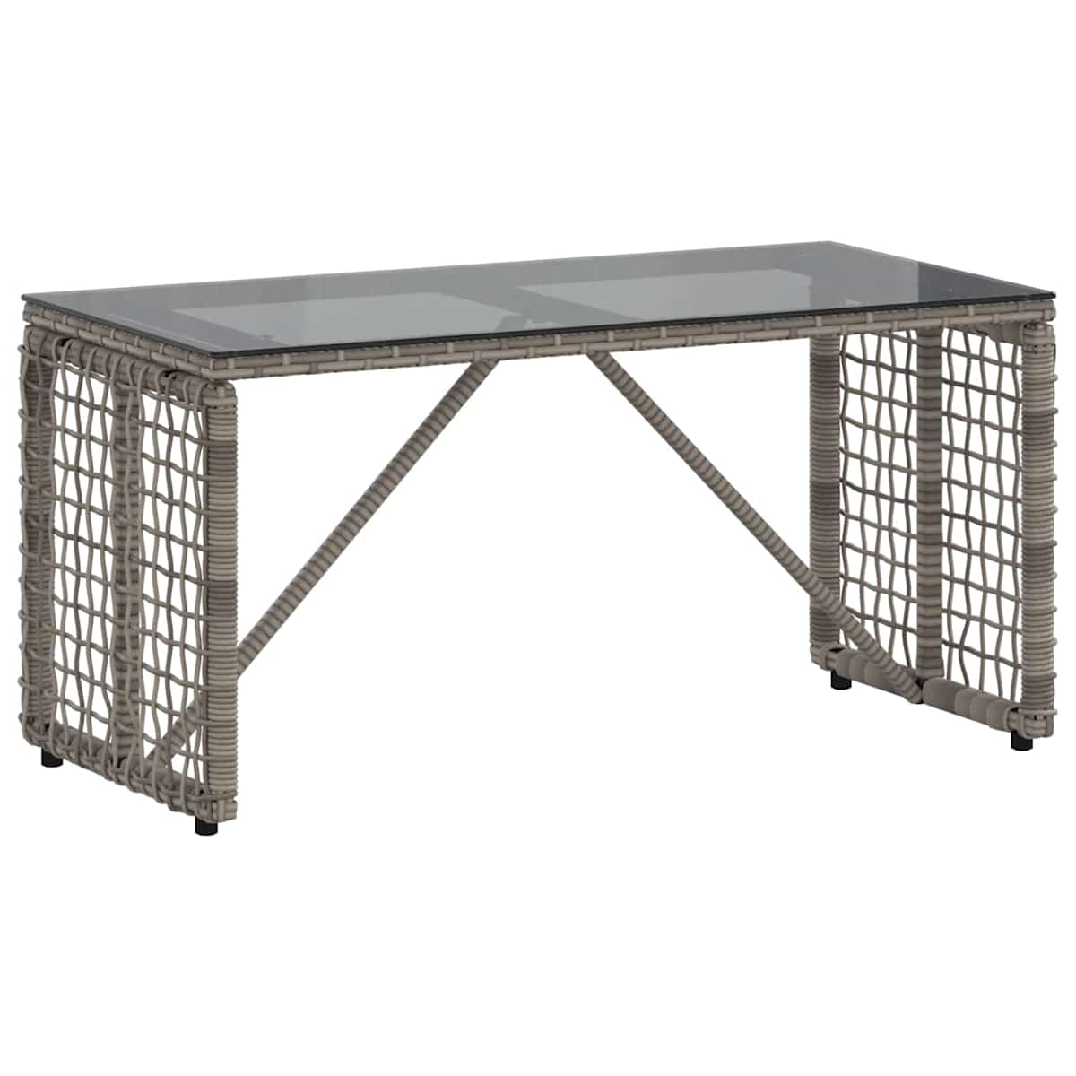 Udendørs Bord 80 x 40 x 40 cm PE Rattan og Glas - Billede 2