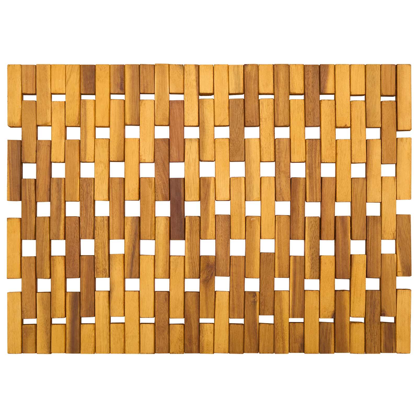 Badmatten 2 st Naturel 44 x 60 cm Massief Acaciahout image 6