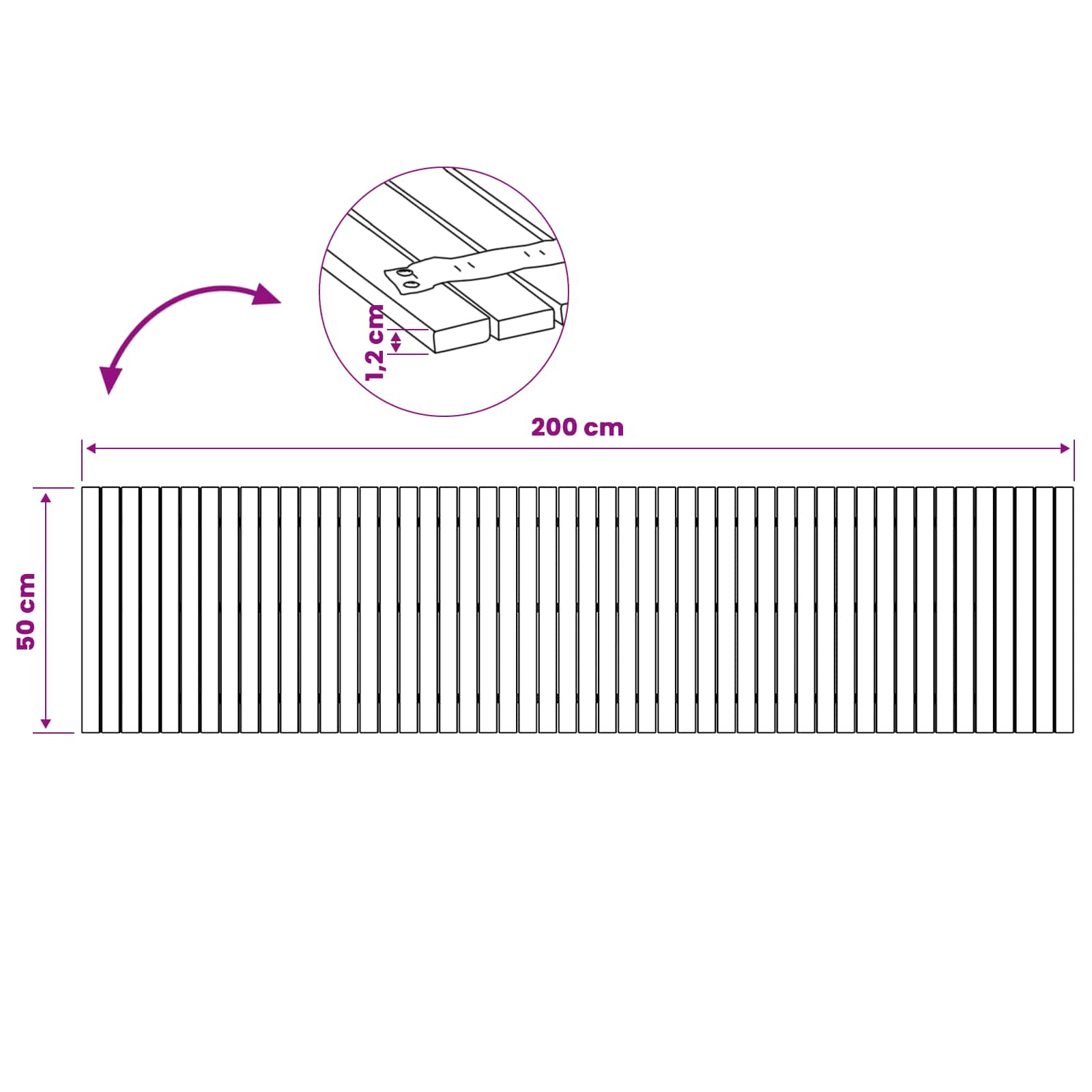 Tuinpad 3 st Naturel 200 x 50 cm Massief Acaciahout image 9