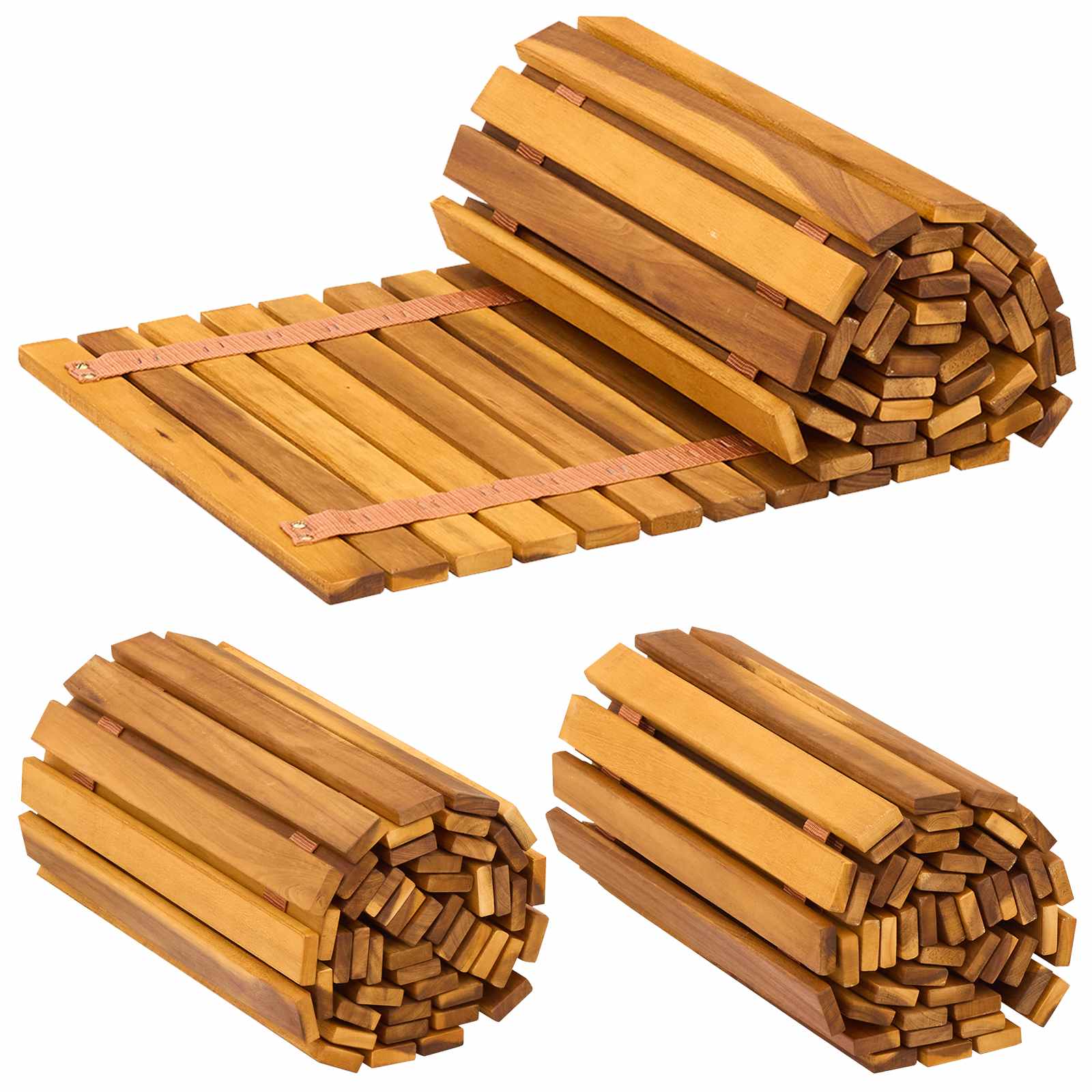 Tuinpad 3 st Naturel 200 x 40 cm Massief Acaciahout image 2