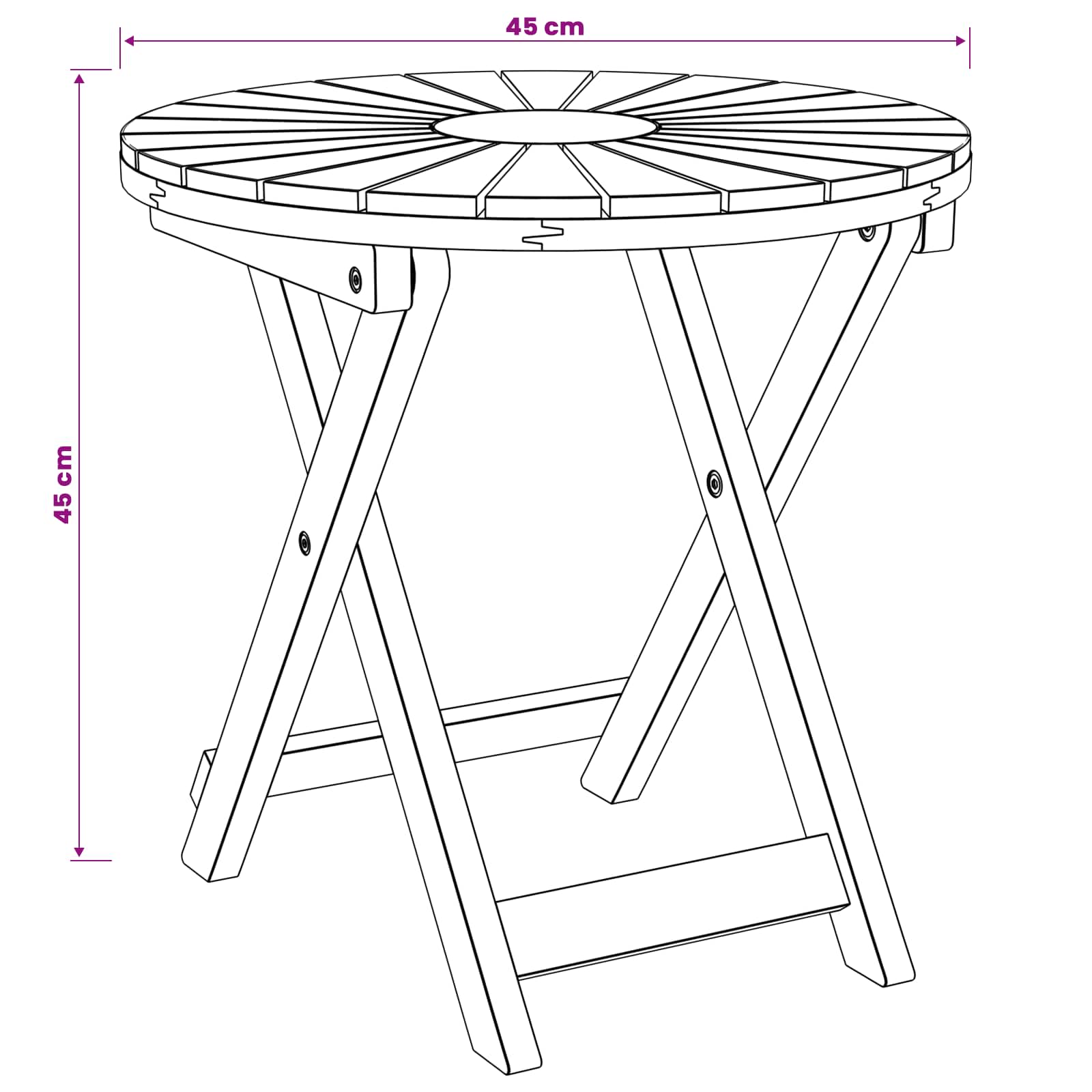Bistrotafel Naturel Ø45 x 45 cm Massief Acaciahout image 9