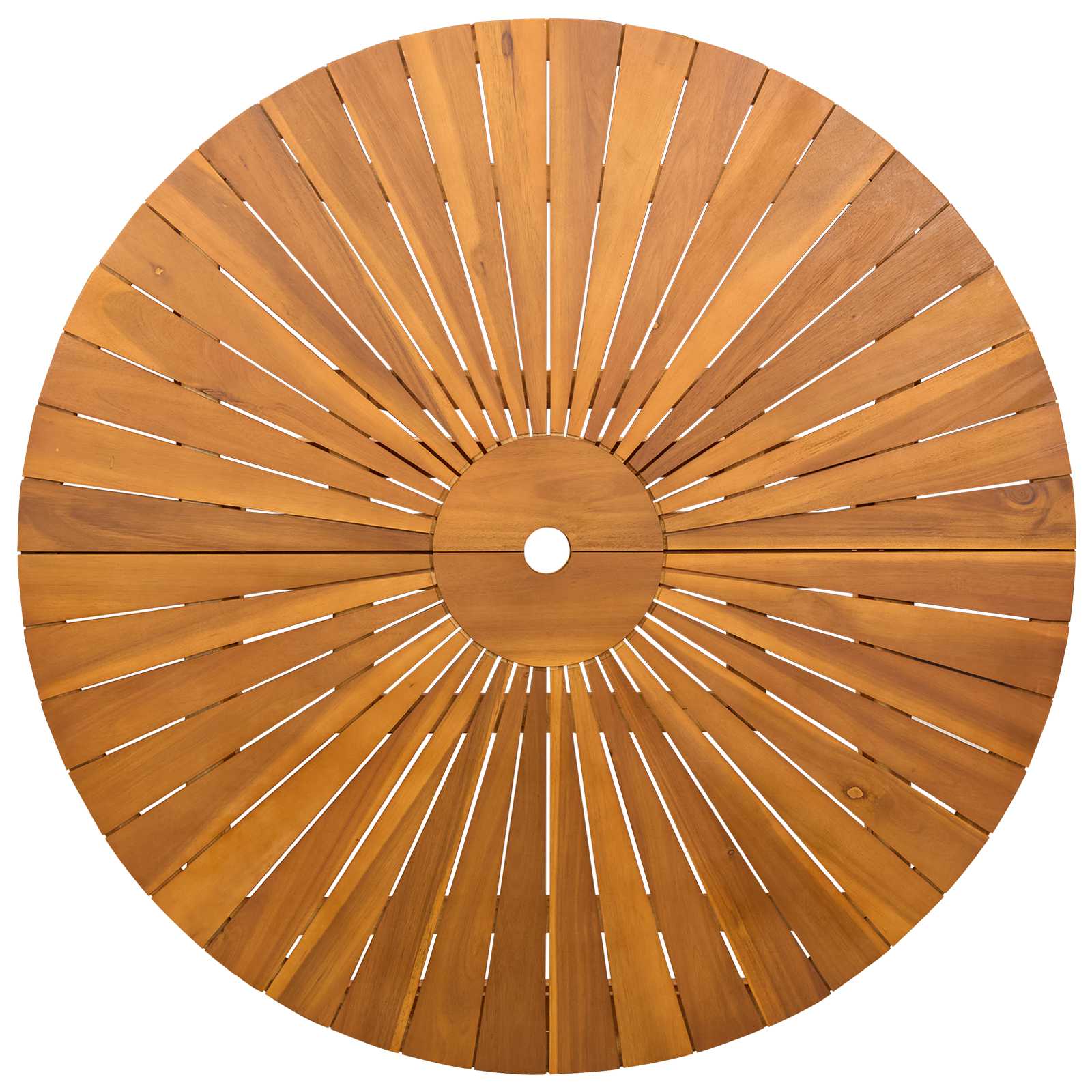 Vouw Tuin Tafel Naturel Ø110 x 75 cm Massief Acaciahout image 6