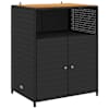vidaXL Kapp riiuliga Must 70 x 50 x 87 cm Pol&uuml;ester ja Roly Rattad
