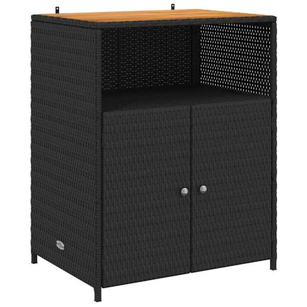 vidaXL Kapp riiuliga Must 70 x 50 x 87 cm Pol&uuml;ester ja Roly Rattad