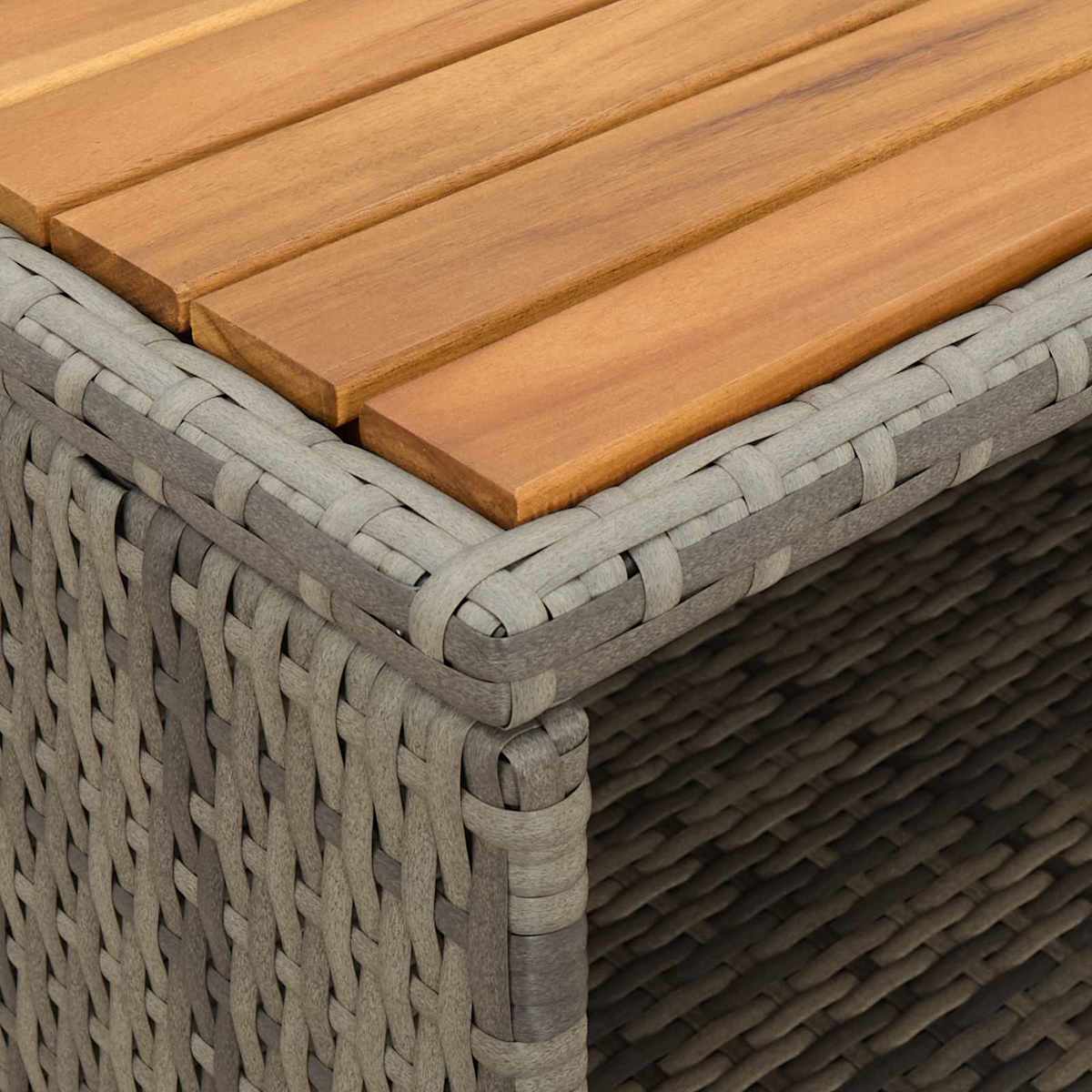 Kabinet med hylde Grå 70 x 50 x 87 cm Polyester og Roly Rattan - Billede 9