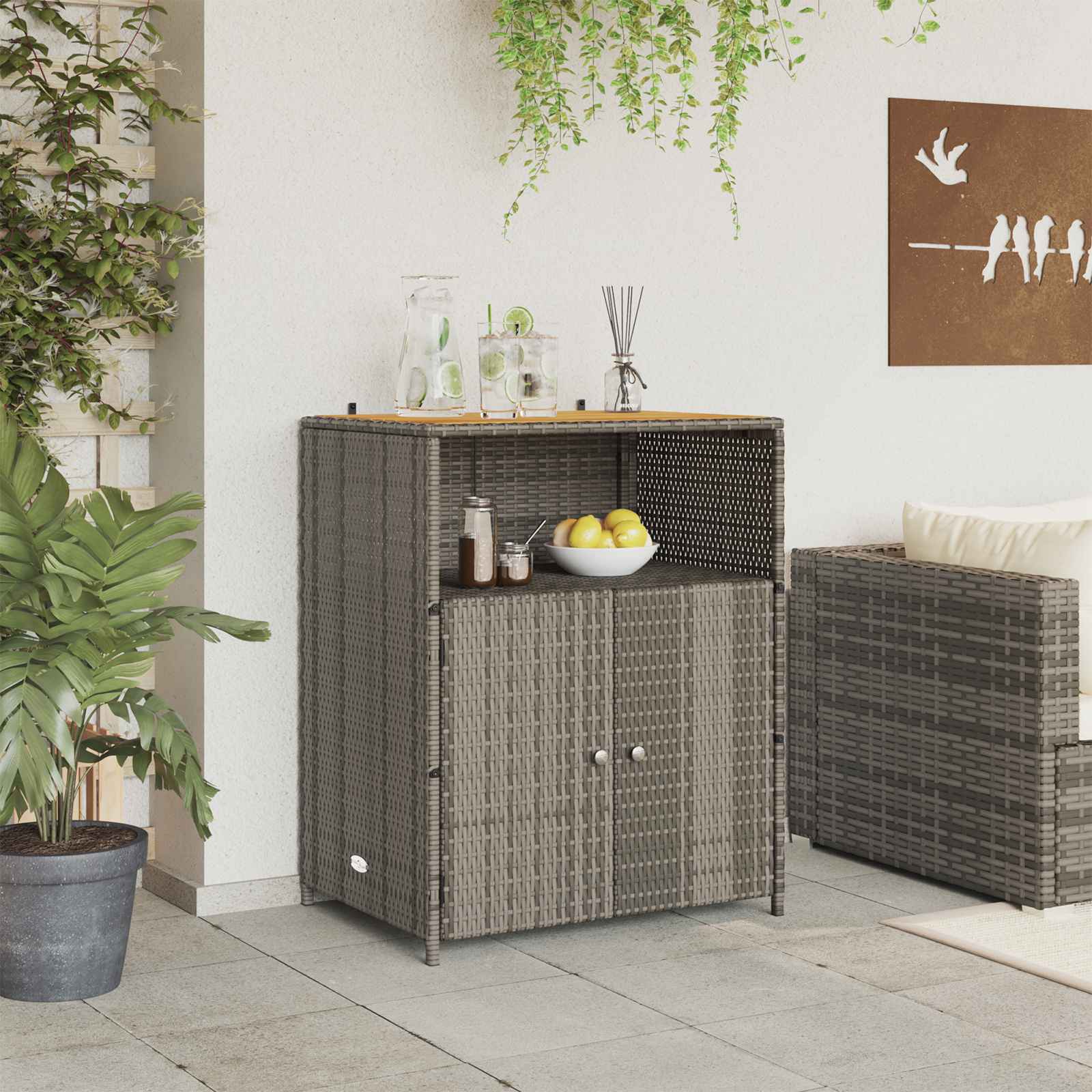 Za omarice Siva 70 x 50 x 87 cm Poliester in Roly Rattan