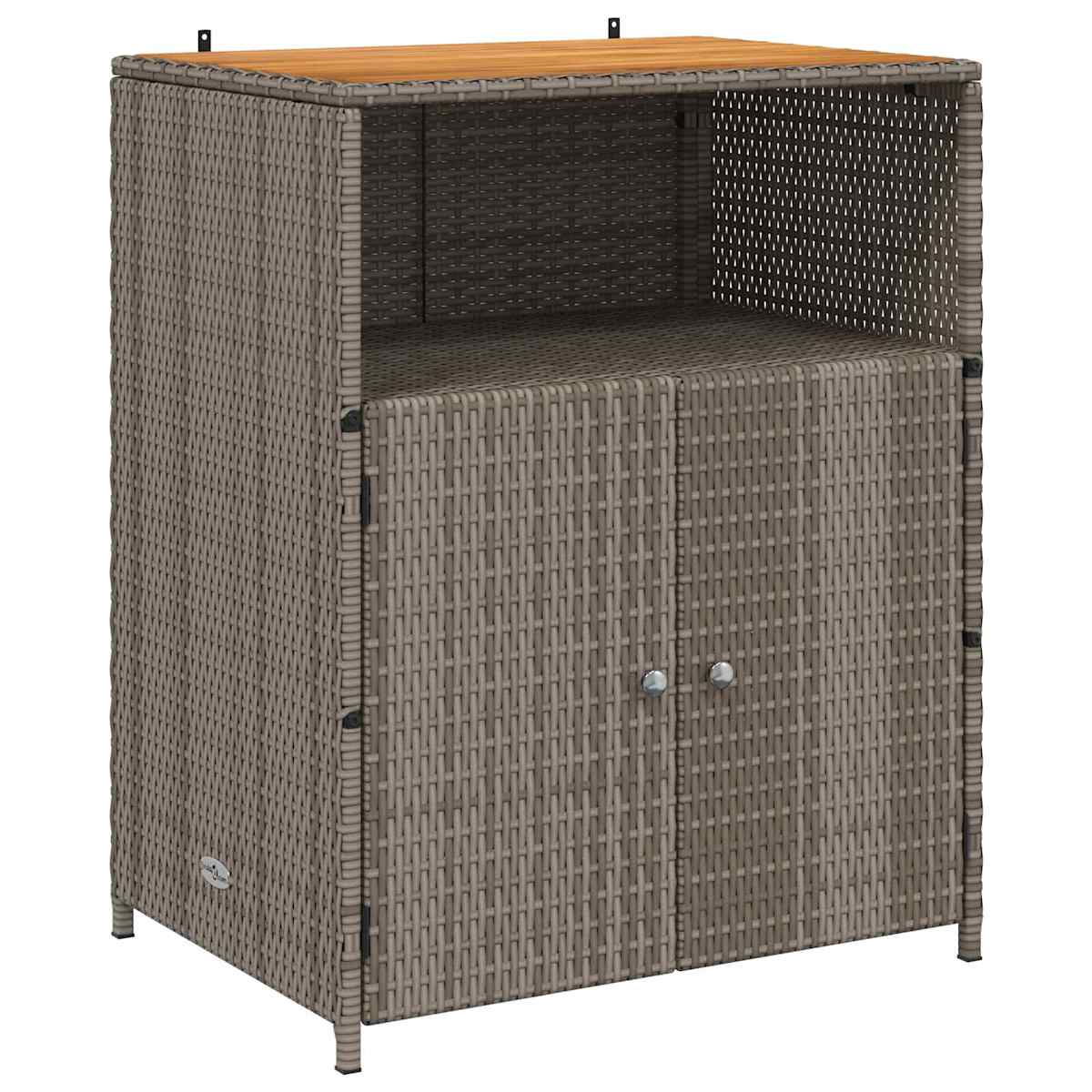 Kabinet med hylde Grå 70 x 50 x 87 cm Polyester og Roly Rattan - Billede 2