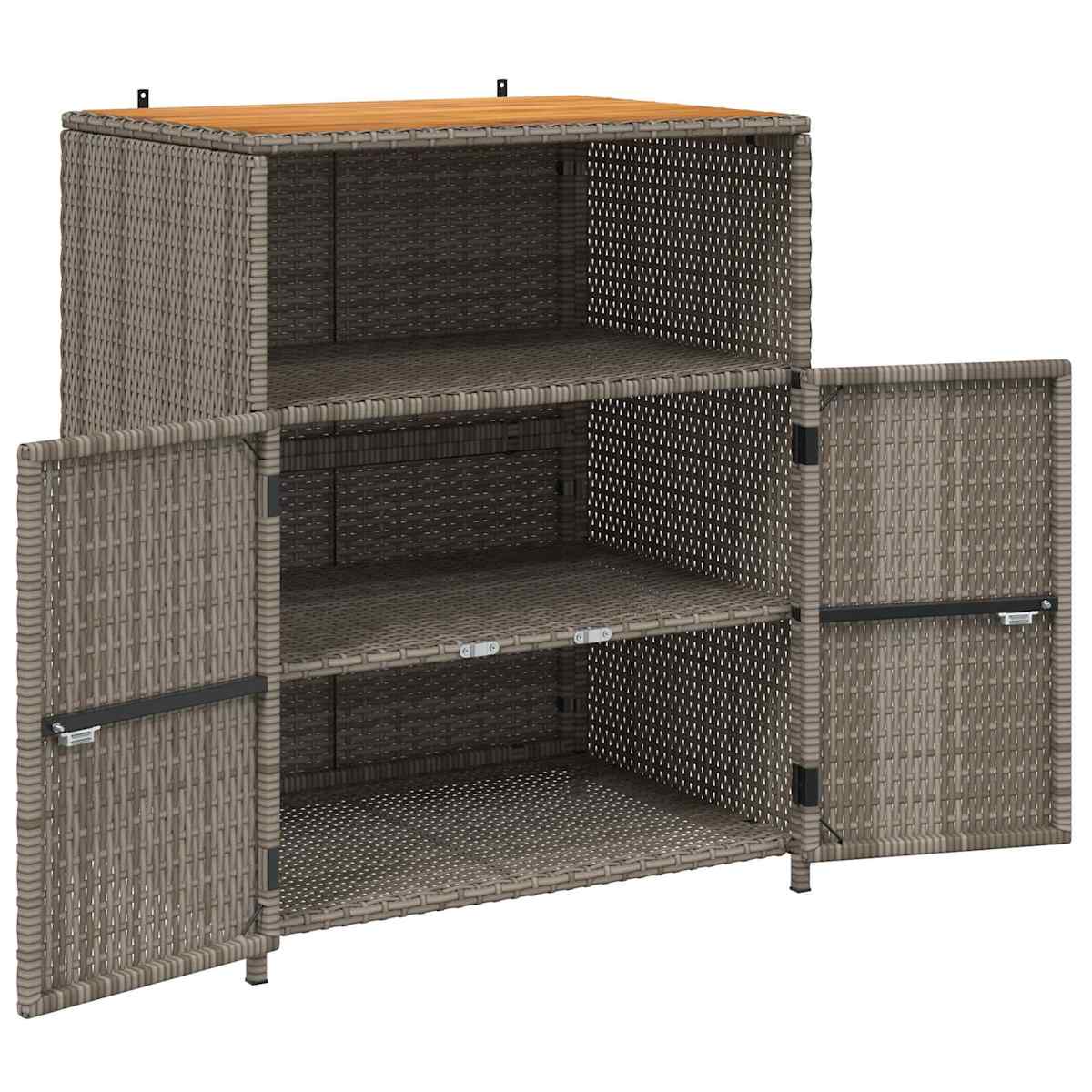 Kabinet med hylde Grå 70 x 50 x 87 cm Polyester og Roly Rattan - Billede 4