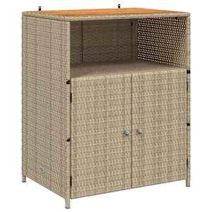 vidaXL Kapp riiuliga Beež 70 x 50 x 87 cm Pol&uuml;ester ja Roly Rattad
