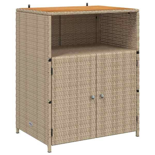 vidaXL Kapp riiuliga Beež 70 x 50 x 87 cm Pol&uuml;ester ja Roly Rattad