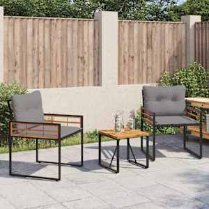 Zunanji pohištveni set z blazino 3 pcs Svetlo siva