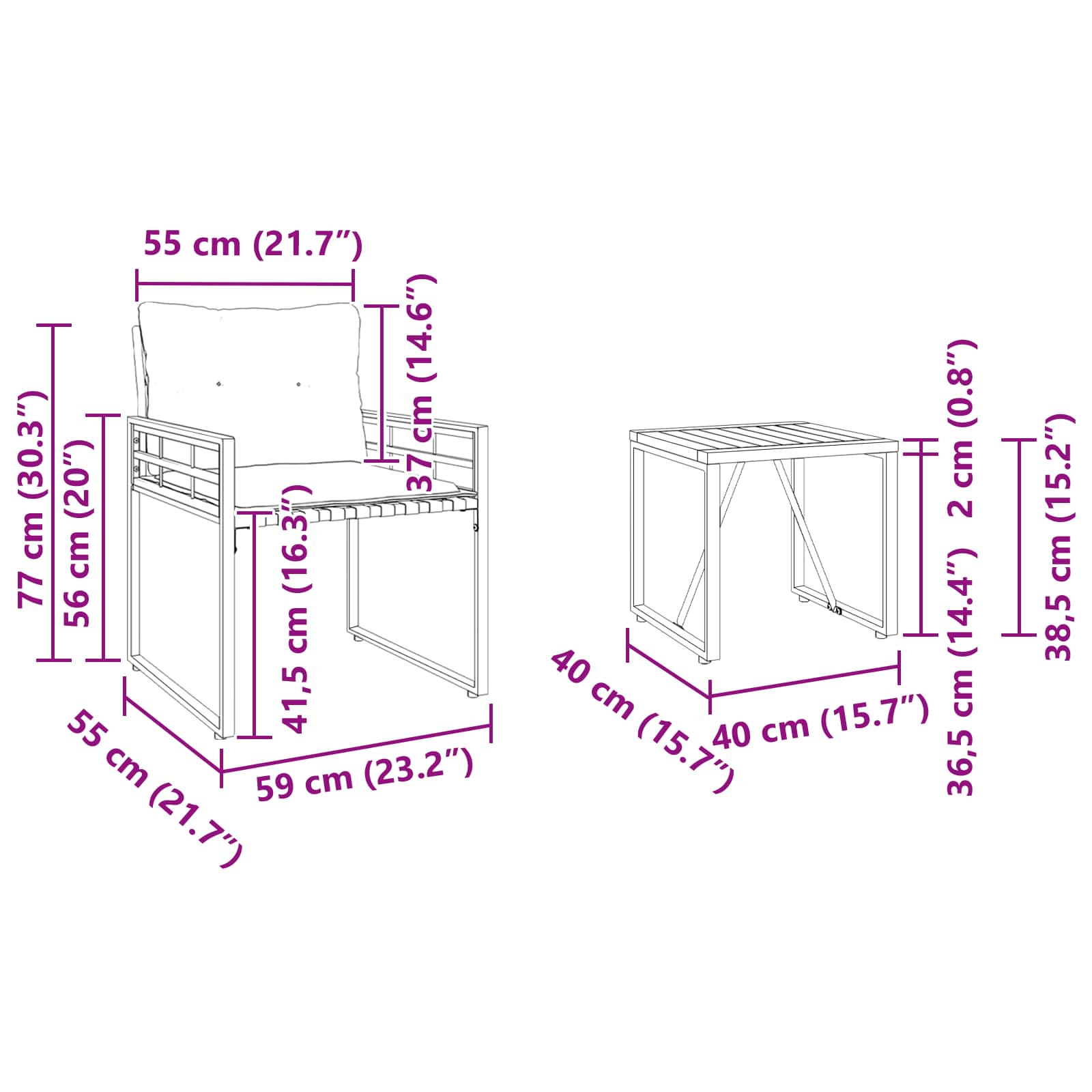 Set de Mobilier pentru Exterior cu pernă 3 pcs Turcoaz [11]
