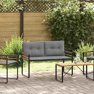 Lesena ležajna klop z blazino Svetlo siva 114 x 55 x 77 cm