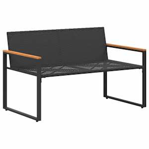 lavice s polštářem Černá a krémově bílá 115 x 65 x 72 cm Ratan - obrázek 4