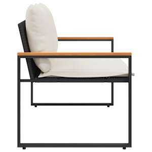 lavice s polštářem Černá a krémově bílá 115 x 65 x 72 cm Ratan - obrázek 6