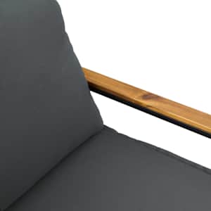 lavice s polštářem Šedá a tmavě šedá 115 x 65 x 72 cm Ratan - obrázek 8