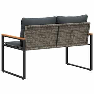 lavice s polštářem Šedá a tmavě šedá 115 x 65 x 72 cm Ratan - obrázek 7