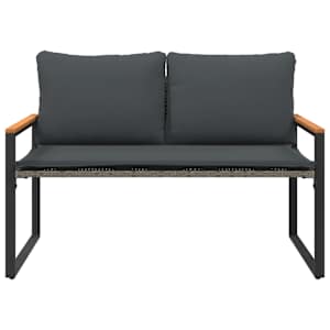 lavice s polštářem Šedá a tmavě šedá 115 x 65 x 72 cm Ratan - obrázek 5