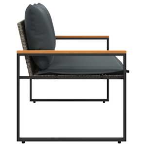 lavice s polštářem Šedá a tmavě šedá 115 x 65 x 72 cm Ratan - obrázek 6