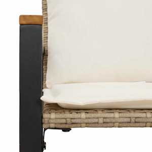 lavice s polštářem Beige a krémová bílá 115 x 65 x 72 cm Ratan - obrázek 9