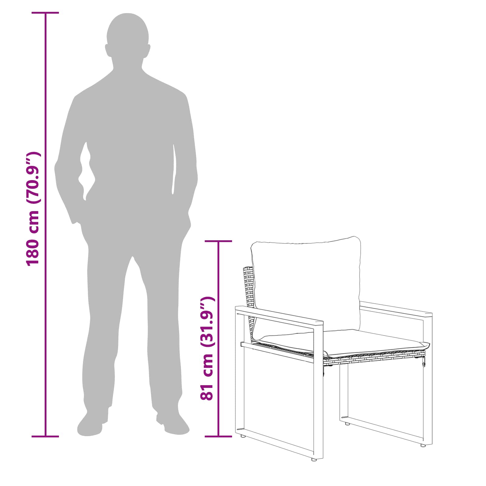 Seturi de mobilier cu pernă 3 pcs Gri și albastru marin Ratan [11]