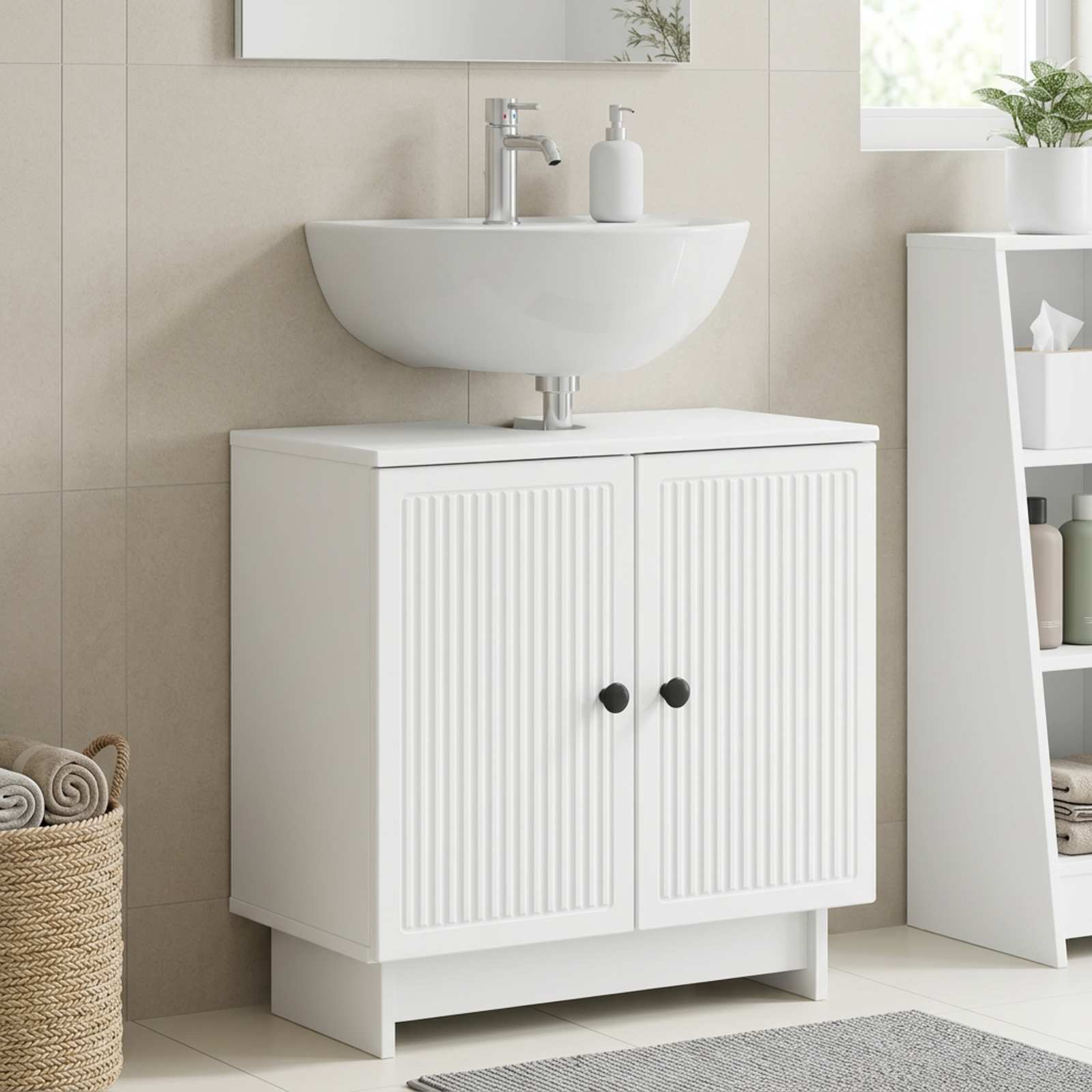 vidaXL Baderomsvaskeskap UTRECHT Hvit 59,5 x 31,5 x 59 cm