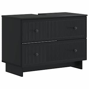 vidaXL Vannitoa kraanikausi kapp EDE Must 82 x 41 x 59 cm Tehispuit
