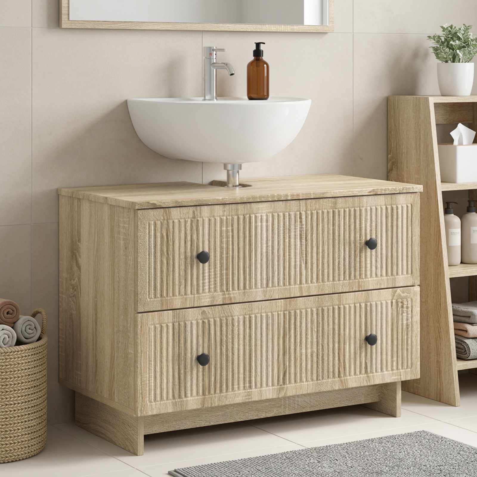 Kopalniška omara za umivalnik EDE Sonoma hrast 82 x 41 x 59 cm