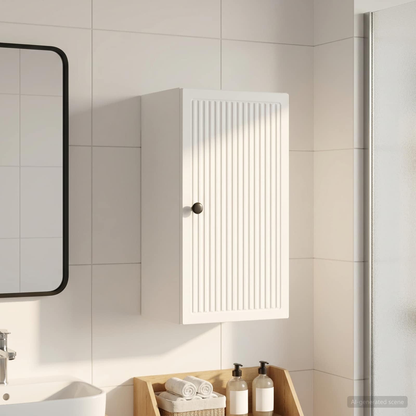 vidaXL Badrumsväggskåp EDE Vit 30 x 31 x 59 cm Konstruerat trä