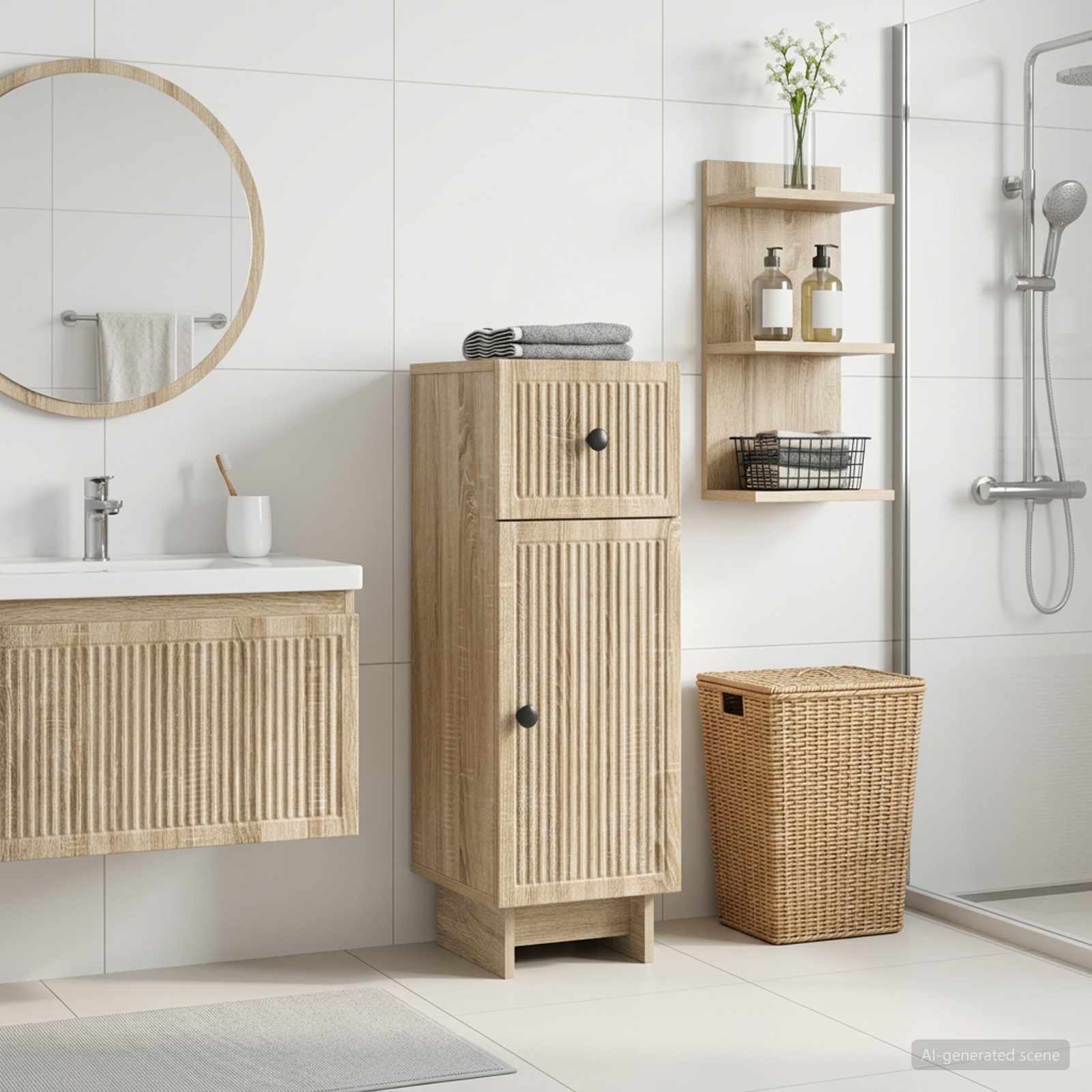 Armario de Almacenamiento para Baño EDE Roble Sonoma