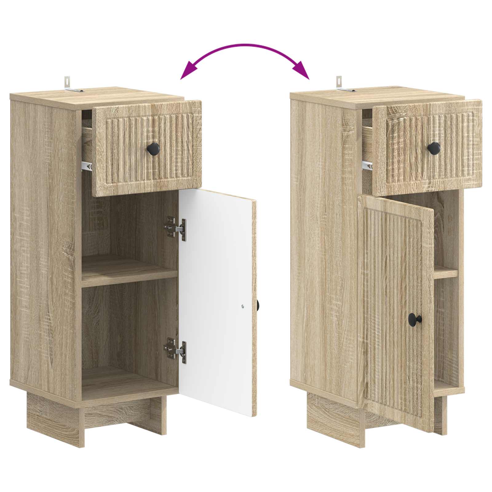 Armario de Almacenamiento para Baño EDE Roble Sonoma 7