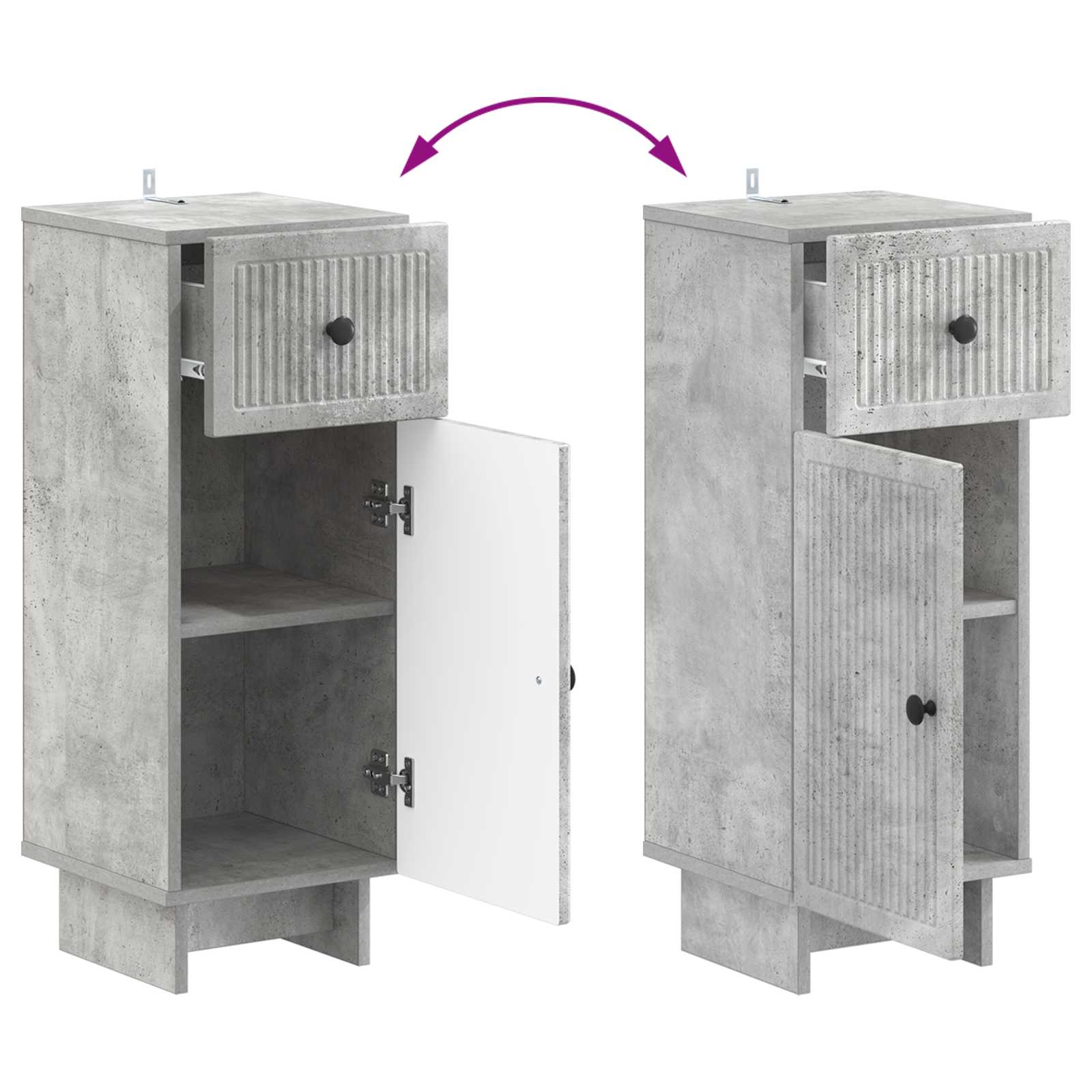 Armario de Almacenamiento para Baño EDE Gris Hormigón 8